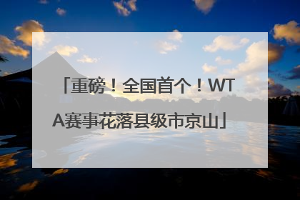重磅！全国首个！WTA赛事花落县级市京山