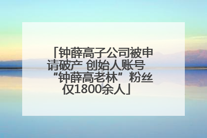 钟薛高子公司被申请破产 创始人账号“钟薛高老林”粉丝仅1800余人