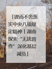 锲而不舍落实中央八项规定精神丨湖南探索“无扰督查”深化基层减负