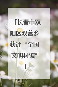 长春市双阳区双营乡获评“全国文明村镇”