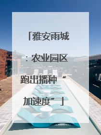 雅安雨城：农业园区跑出播种“加速度”