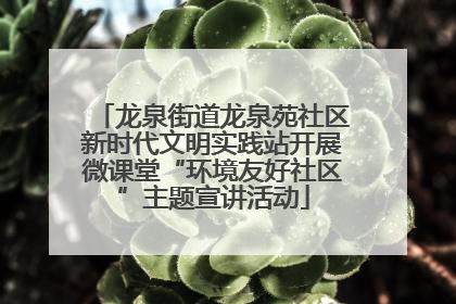 龙泉街道龙泉苑社区新时代文明实践站开展微课堂“环境友好社区”主题宣讲活动