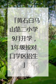 黄石白马山第二小学9月开学，1年级按对口学区招生