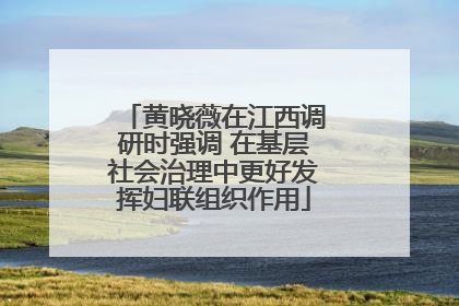 黄晓薇在江西调研时强调 在基层社会治理中更好发挥妇联组织作用
