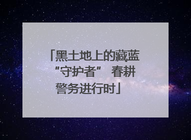 黑土地上的藏蓝“守护者” 春耕警务进行时