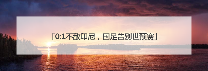 0:1不敌印尼，国足告别世预赛