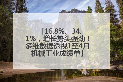 16.8%、34.1%，增长势头强劲！多维数据透视1至4月机械工业成绩单