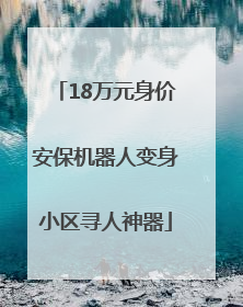 18万元身价安保机器人变身小区寻人神器