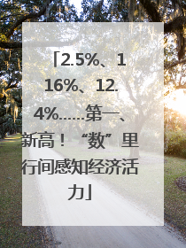 2.5%、116%、12.4%……第一、新高！“数”里行间感知经济活力