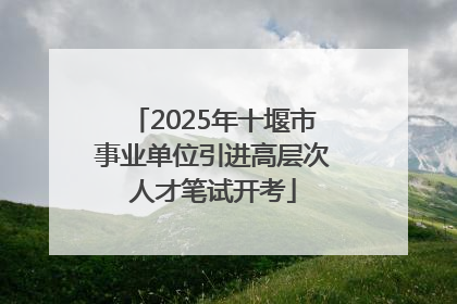 2025年十堰市事业单位引进高层次人才笔试开考
