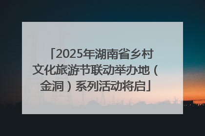 2025年湖南省乡村文化旅游节联动举办地（金洞）系列活动将启