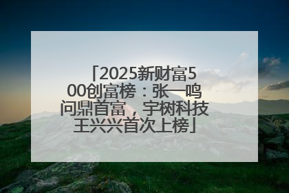 2025新财富500创富榜：张一鸣问鼎首富，宇树科技王兴兴首次上榜