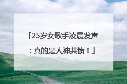 25岁女歌手凌晨发声：真的是人神共愤！