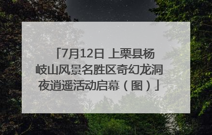 7月12日 上栗县杨岐山风景名胜区奇幻龙洞夜逍遥活动启幕（图）